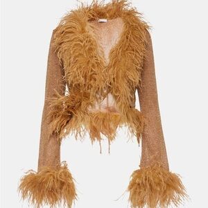 Oseree Oséree Lumiére feather-trimmed top and pants.
Pants sz S top sz S/M